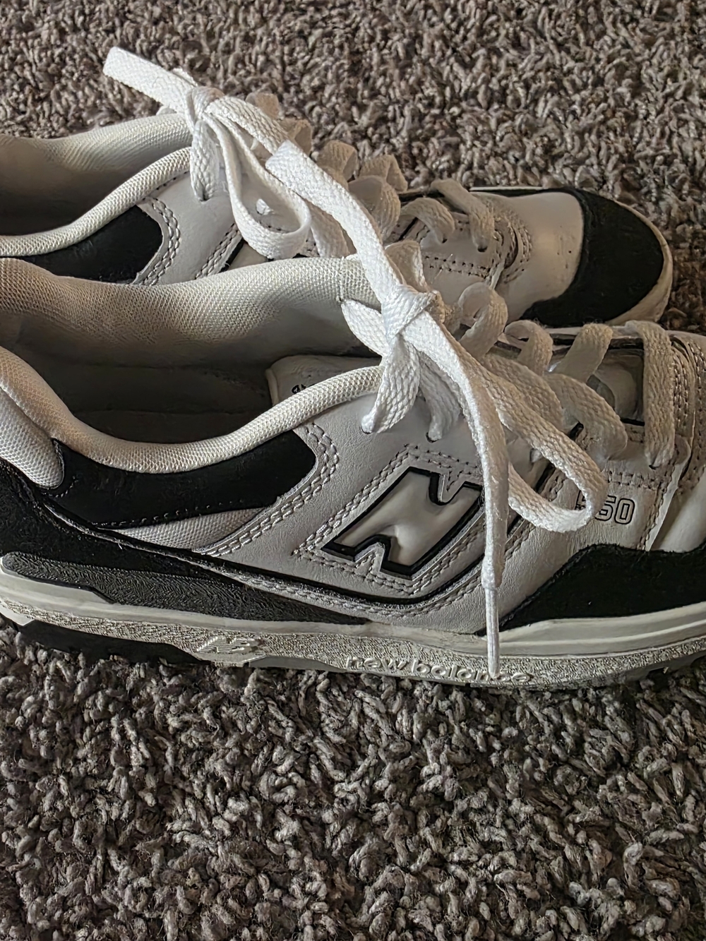 New Balance 550 White and Black Sneakers